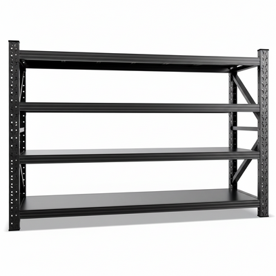 8000LBS Heavy Duty Storage Shelves, 4 Tier Adjustable Garage Shelving Unit, Heavy Duty Metal Shelving for Garage, Basement, Warehouse, Storage Room, Garage Storage Shelves, 79" W X 24" D X 74" H Black
