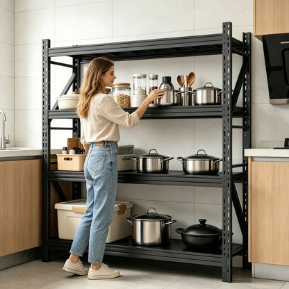 3 Sets Heavy Duty Garage Shelving,73"H 3000LBS Load Capacity Metal Garage Storage Shelves Adjustable Industrial Shelving Unit for Garage,Warsehouse,Workshop