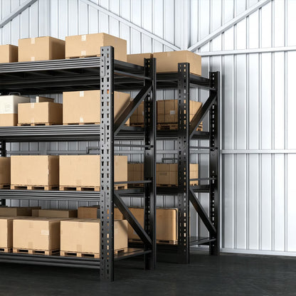 5 Sets Garage Storage Shelves,73"H*48"W*22.4"D Heavy Duty 4-Tier Metal Shelving Unit with Adjustable Shelves Industrial Garage Shelving for Garage Organization & Warehouse Storage