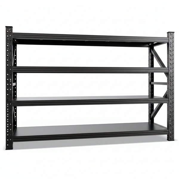 8000LBS Heavy Duty Storage Shelves, 4 Tier Adjustable Garage Shelving Unit, Heavy Duty Metal Shelving for Garage, Basement, Warehouse, Storage Room, Garage Storage Shelves, 79" W X 24" D X 74" H Black
