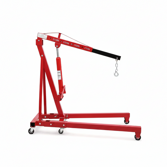 2 Ton Folding Hydraulic Engine Hoist, Folding Engine Shop Crane Hoist Lift, Heavy Cherry Picker with 6 Wheels for Garage, Workshop,Cherry